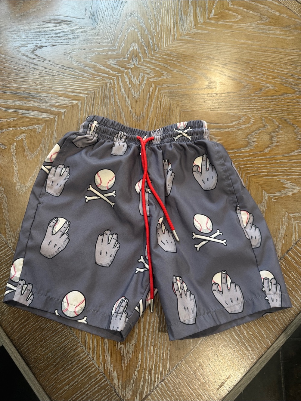 Baseballism Pick your Poison Grey Baseball Print Shorts